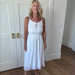 Abercrombie & Fitch White Midi Dress